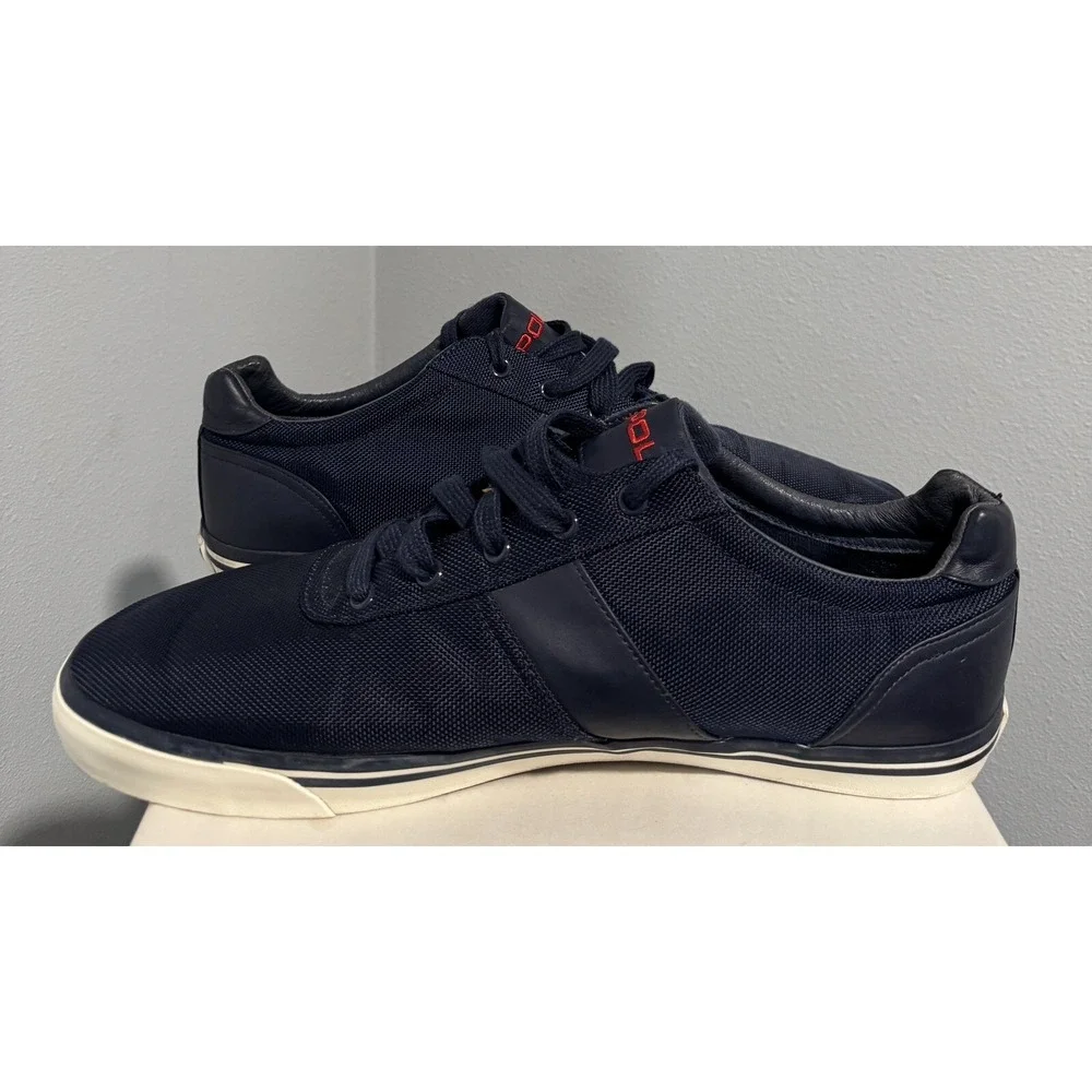 Ralph Lauren Polo HANFORD Canvas Sneakers Mens 16D Navy Blue Nylon Upper